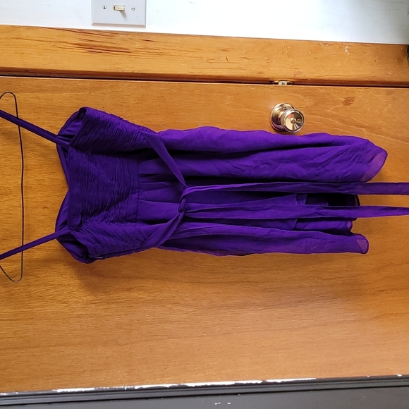 Purple JCrew silk dress siz 0 - Picture 2 of 7